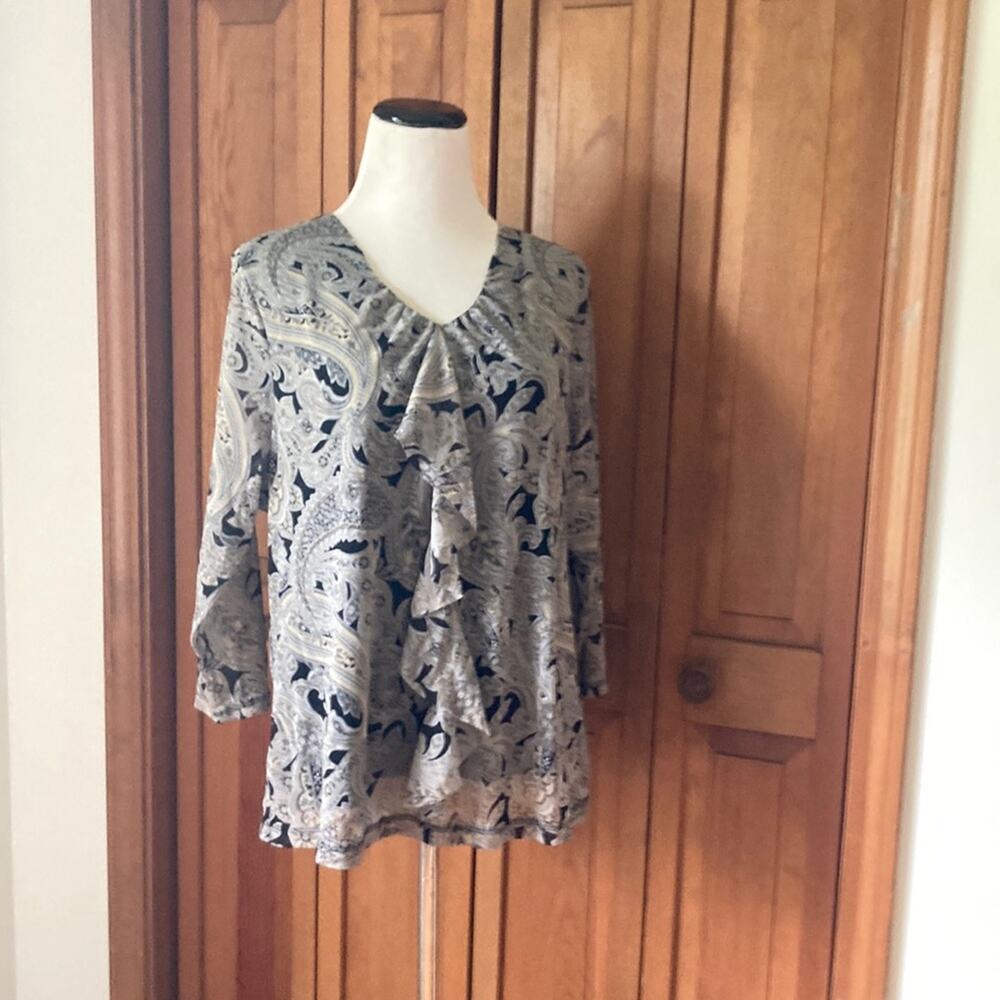 Croft & Barrow Stretch Paisley Print Pullover Top, Size 1X